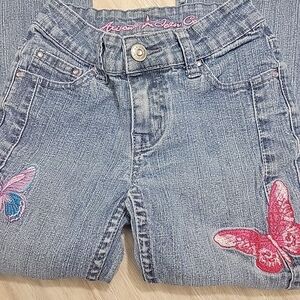Arizona Jean Co Girls Boot Cut Jeans Butterflies And Gemstones Size 7 SlimThe pr